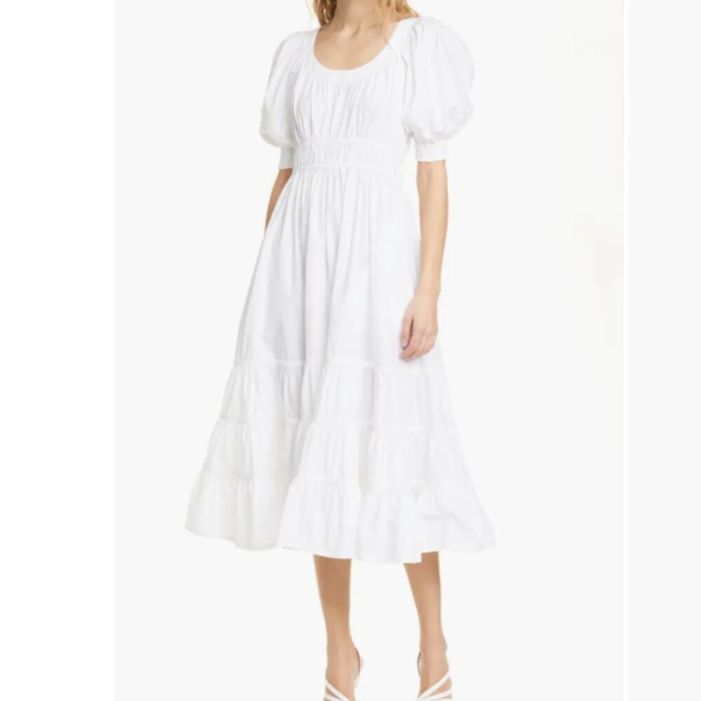 Ulla Johnson Juniper Puff Sleeve Midi Dress White Size 0